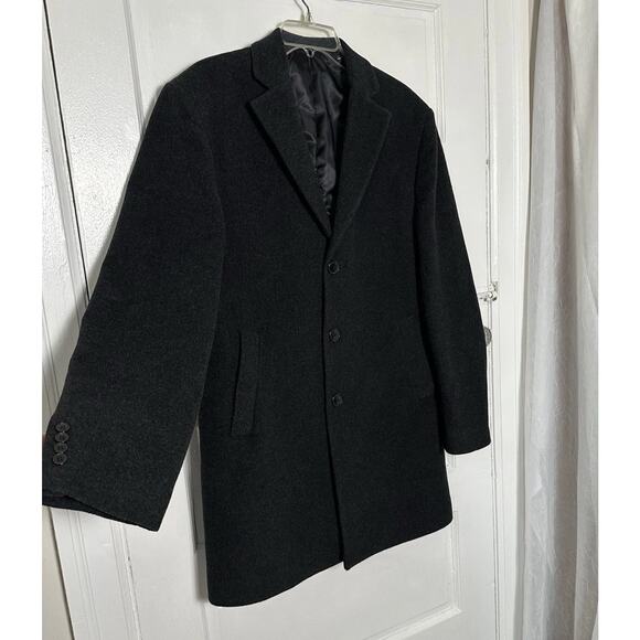 Calvin Klein Mens Prosper Wool Pea Coat Slim Fit 40L Charcoal Gray Overcoat NWOT - Picture 5 of 16